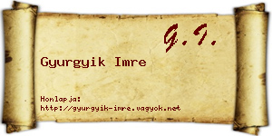 Gyurgyik Imre névjegykártya